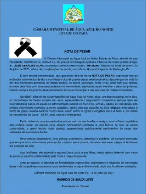 Nota De Pesar Nota De Pesar
